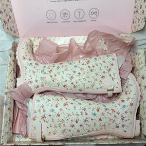 Love Shack Fancy x Hunter Tall Boot Sunrise Patchwork LSF Box, Dust Bag